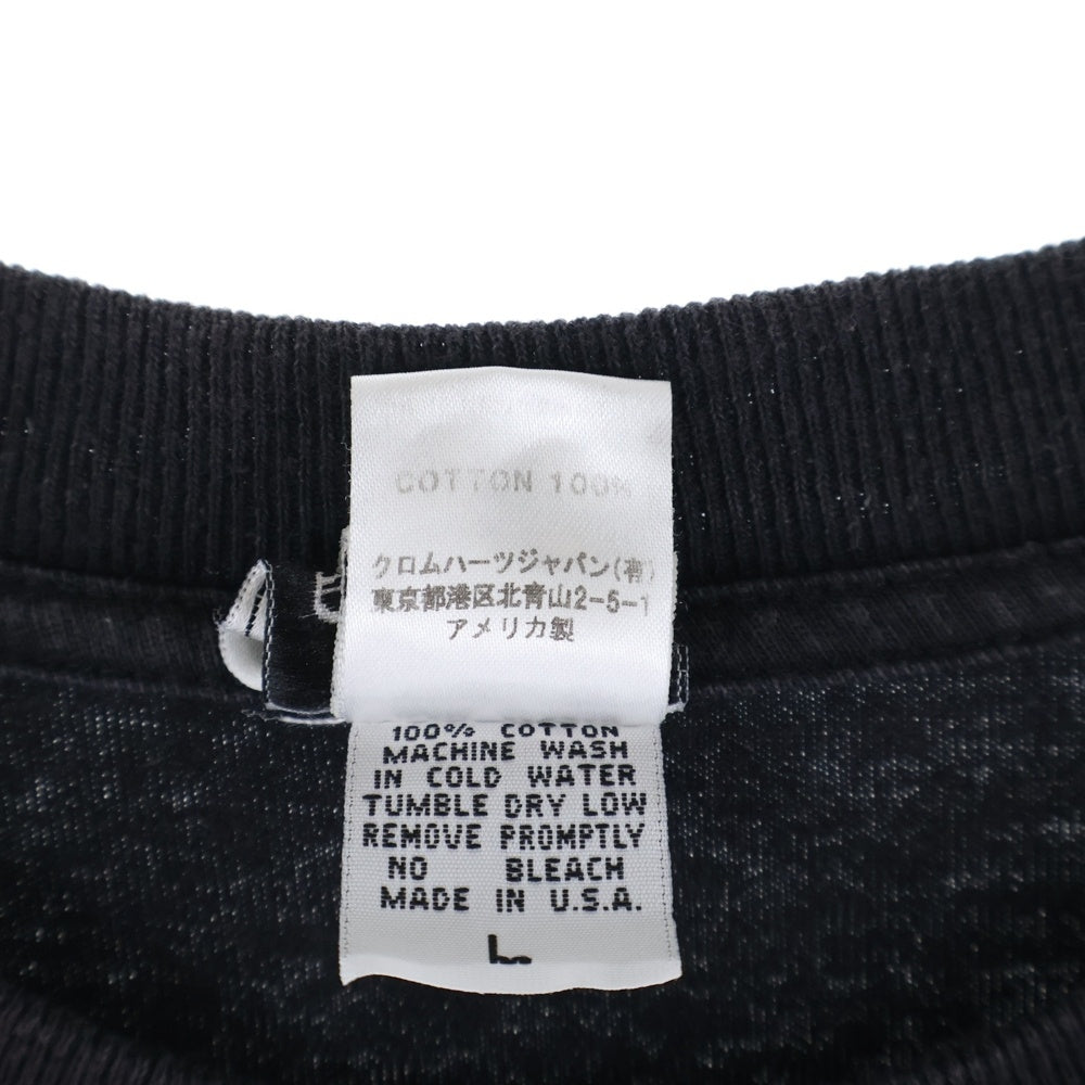 CHROME HEARTS(クロムハーツ) Old Horseshoe Floral Cross Print T-Shirts オールド ホースシューフローラルクロスプリントTシャツ ロゴプリントクルーネックス半袖Tシャツ ブラック/レッド