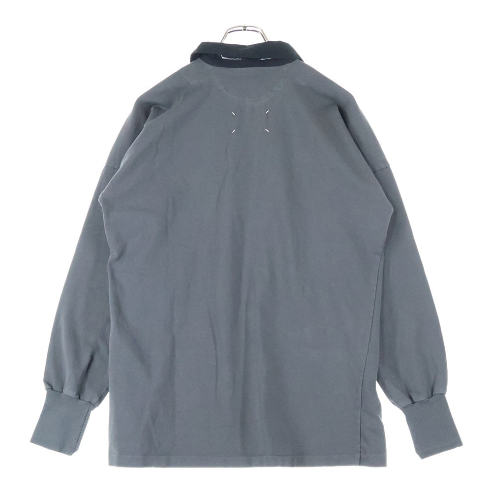 Maison Margiela 10(メゾン マルジェラ) 25SS ANTHRACITE POLO SHIRT MMサイドロゴプリント 長袖ポロシャツ グレー S51GL0056 M20096