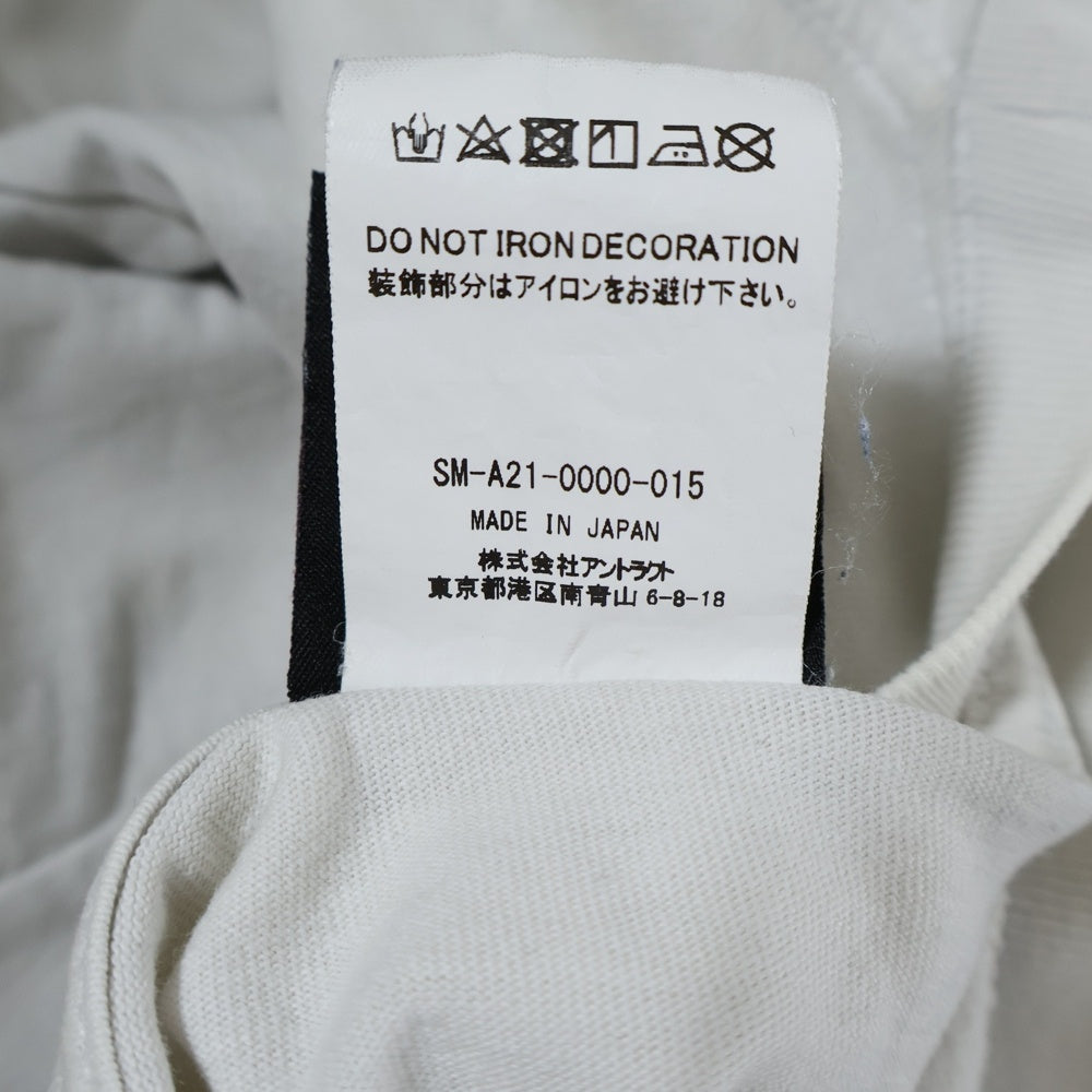 SAINT MICHAEL(セントマイケル) 21AW SIN L/S T-SHIRT フロントプリント ヴィンテージ加工 長袖Tシャツ クルーネック カットソー ホワイト SM-A21-0000-015