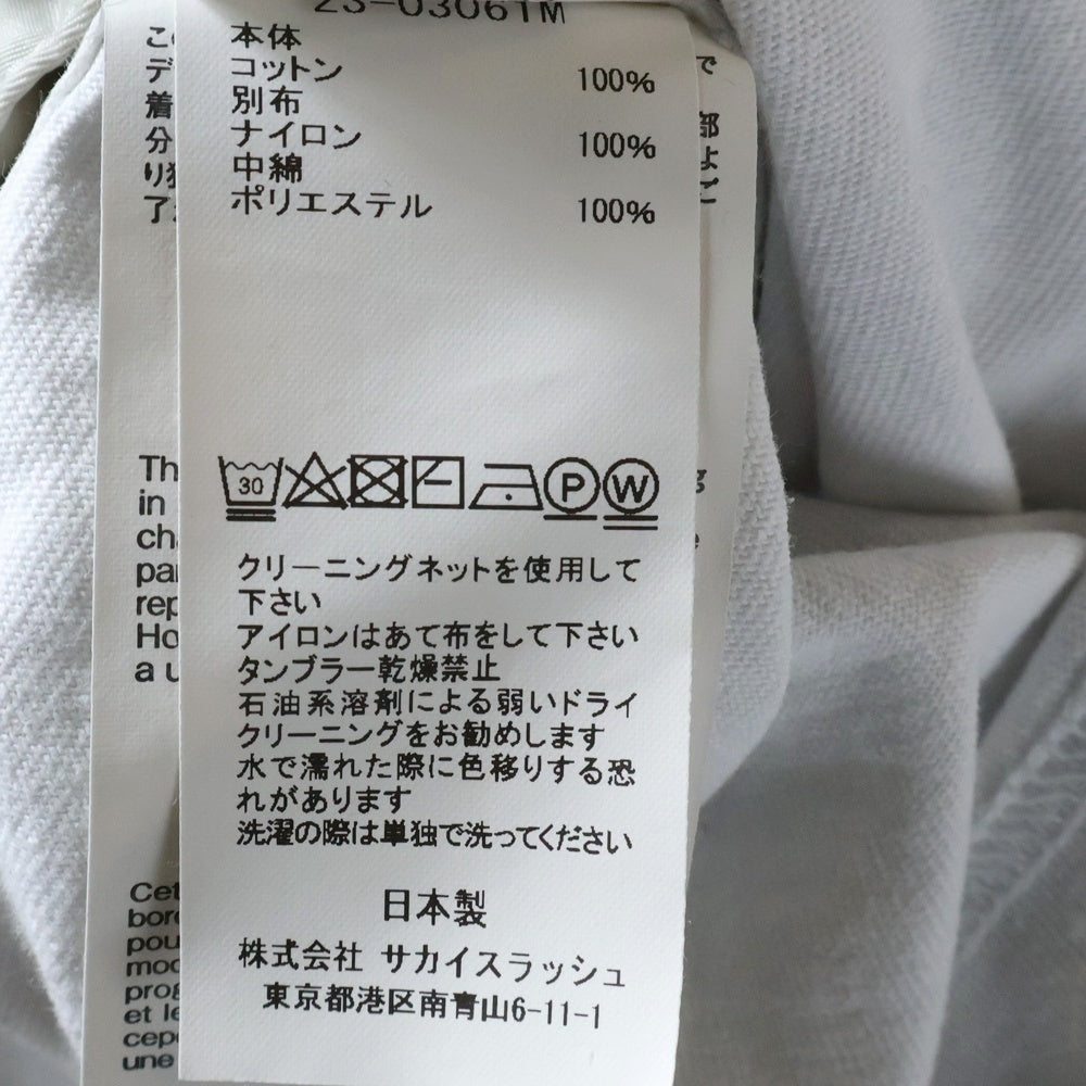 Sacai(サカイ) Cotton Jersey T-shirt フロントポケット ベルトデザイン 半袖Tシャツ カットソー ホワイト 23-03061M