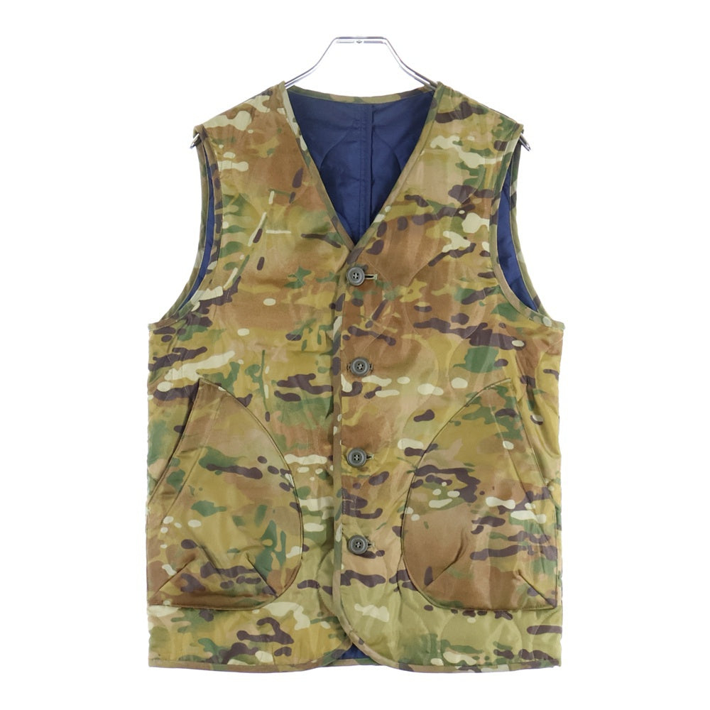 SOPHNET.(ソフネット) 3B Quilting Vest 3ボタンキルティングベスト 中綿ベスト SOPH-134034 カモ/ネイビー