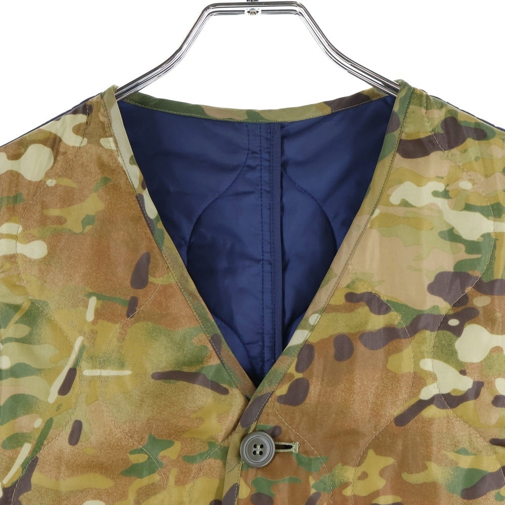 SOPHNET.(ソフネット) 3B Quilting Vest 3ボタンキルティングベスト 中綿ベスト SOPH-134034 カモ/ネイビー