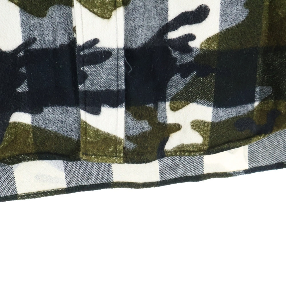 SOPHNET.(ソフネット) Camouflage Over Print Flannel Check L/S B.D Shirt カモフラージュオーバープリントフランネルチェックBDシャツ 総柄ボタンダウン長袖シャツ SOPH-167079 カモ