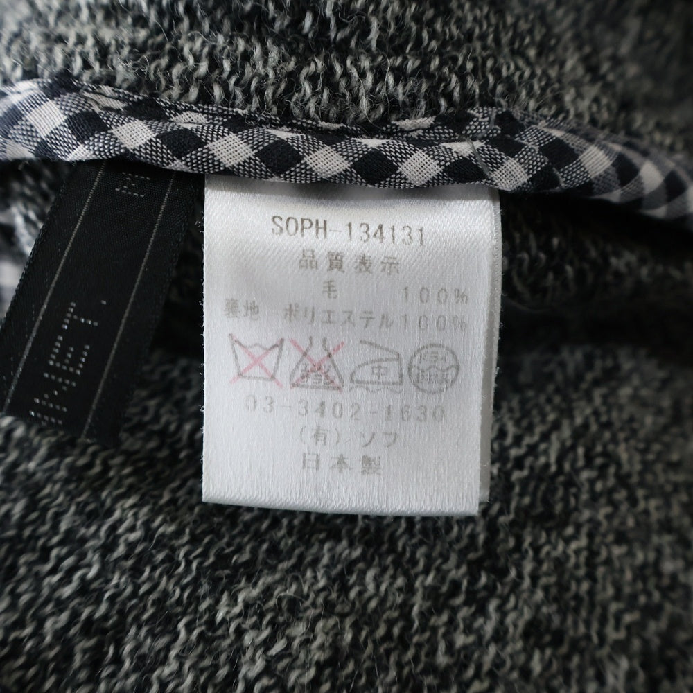SOPHNET.(ソフネット) 2B Knit Jacket 2ボタンニットジャケット ニットテーラードジャケット SOPH-134131 グレー