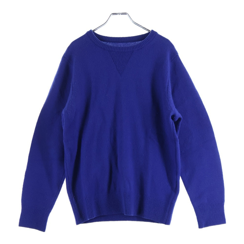 SOPHNET.(ソフネット) 15AW Lamb Wool Crew Neck Knit ラムウールクルーネックニット 長袖ニットセーター SOPH-156127 ブルー