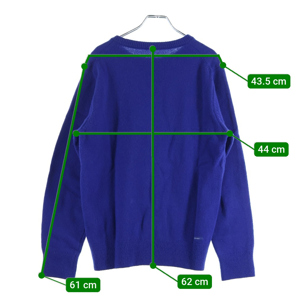 SOPHNET.(ソフネット) 15AW Lamb Wool Crew Neck Knit ラムウールクルーネックニット 長袖ニットセーター SOPH-156127 ブルー