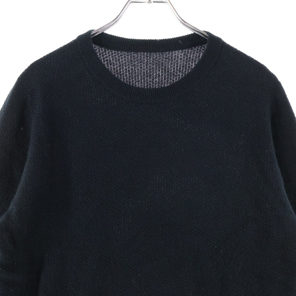 SOPHNET.(ソフネット) 17AW Cashmere Waffle Crewneck Knit カシミヤワッフルクルーネックニット 長袖ニットセーター SOPH-178102 ブラック