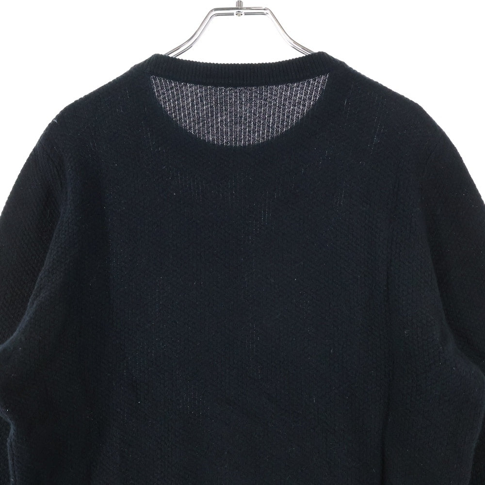 SOPHNET.(ソフネット) 17AW Cashmere Waffle Crewneck Knit カシミヤワッフルクルーネックニット 長袖ニットセーター SOPH-178102 ブラック