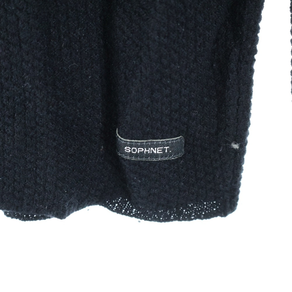 SOPHNET.(ソフネット) 17AW Cashmere Waffle Crewneck Knit カシミヤワッフルクルーネックニット 長袖ニットセーター SOPH-178102 ブラック