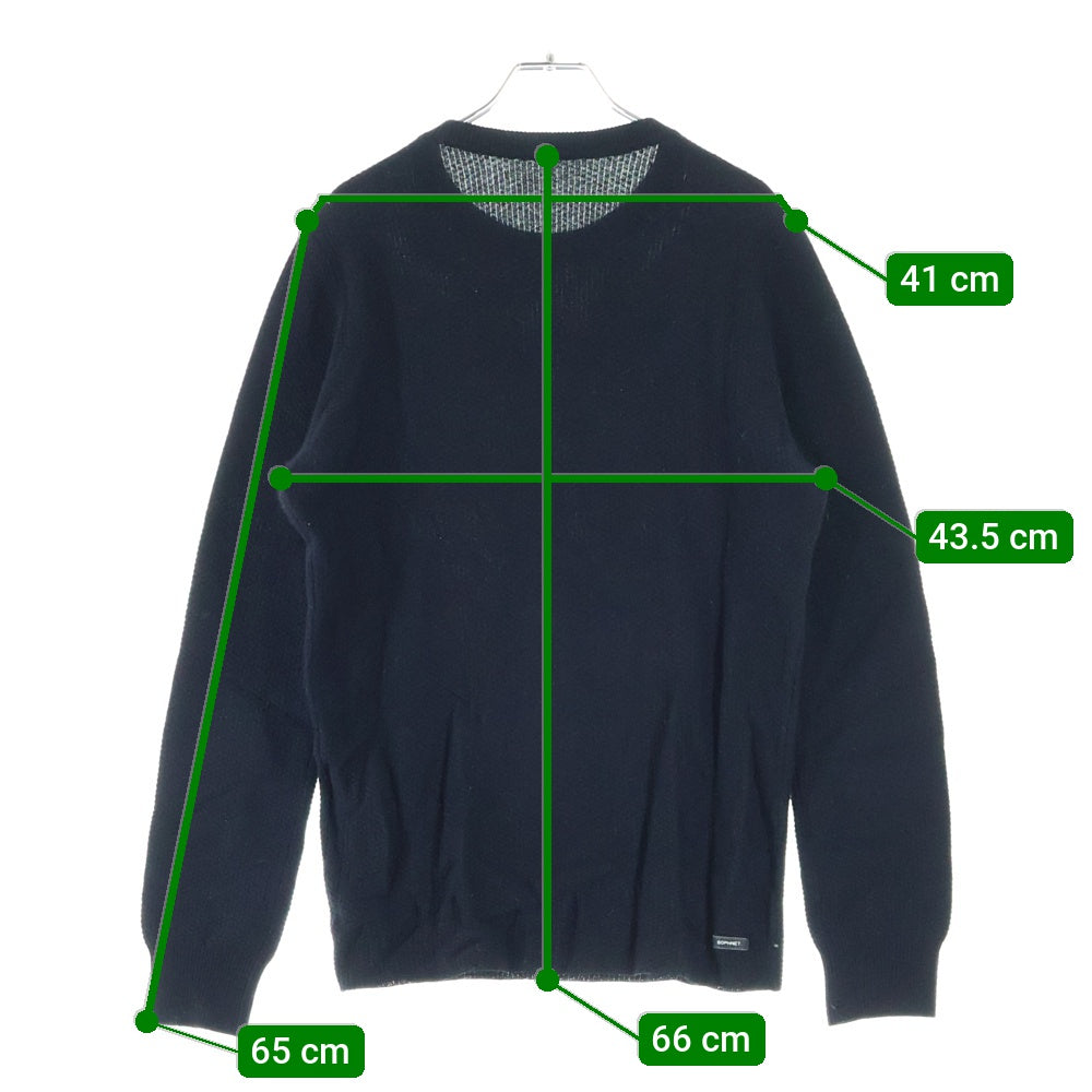 SOPHNET.(ソフネット) 17AW Cashmere Waffle Crewneck Knit カシミヤワッフルクルーネックニット 長袖ニットセーター SOPH-178102 ブラック