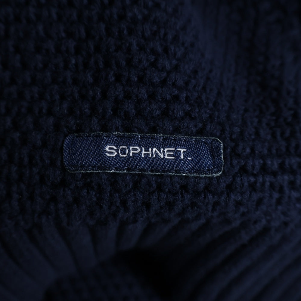 SOPHNET.(ソフネット) 15SS Waffle Knit Sweater ワッフルニットセーター クルーネック長袖ニットセーター SOPH-150116 ネイビー