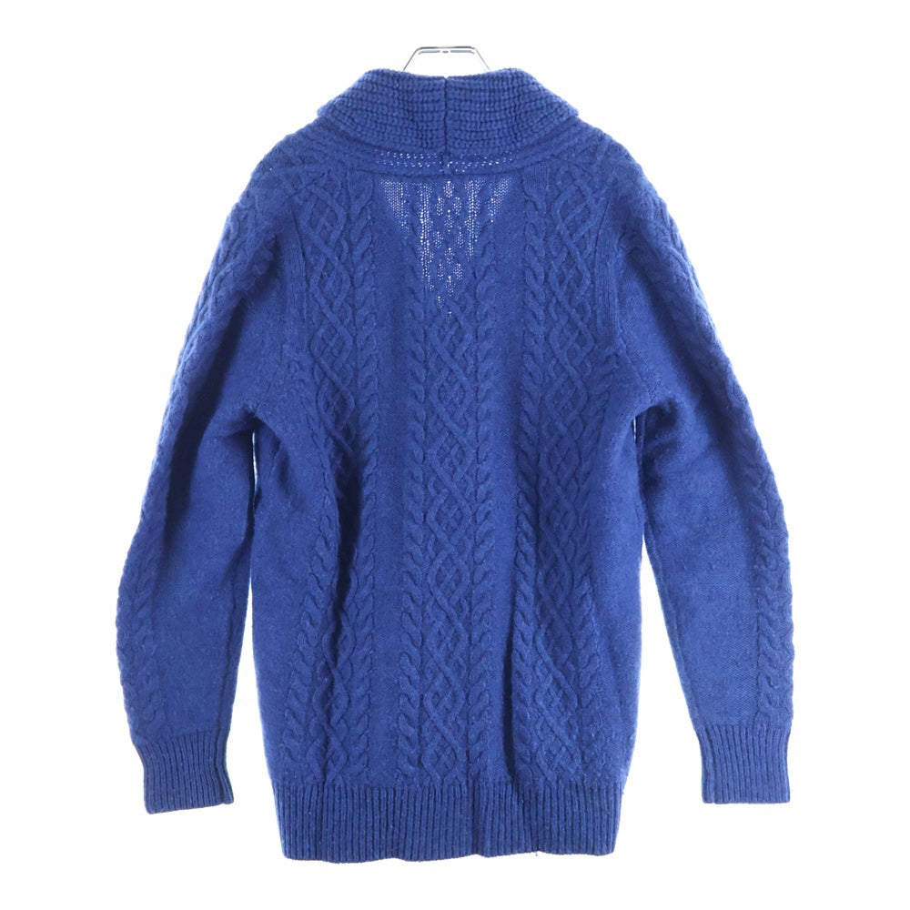 SOPHNET.(ソフネット) Shawl Collar Cable Knit Cardigan ショールカラーケーブルニットカーディガン ケーブル編みニットカーディガン ニットセーター SOPH-145137 ブルー