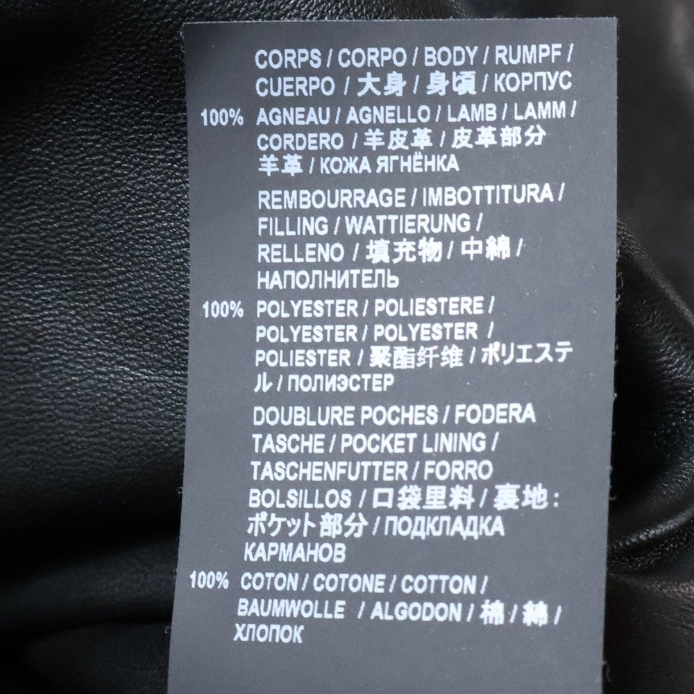 SAINT LAURENT PARIS(サンローランパリ) 19AW Lamb Leather Hooded Quilting Coat ラムレザーフーデットキルティングコート レザーロングコート 584772 YC2MS ブラック