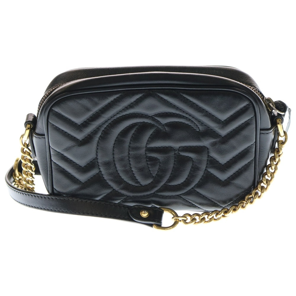 GUCCI(グッチ) GGマーモント キルティング レザー ミニバッグ ショルダーバッグ ブラック 448065 213317