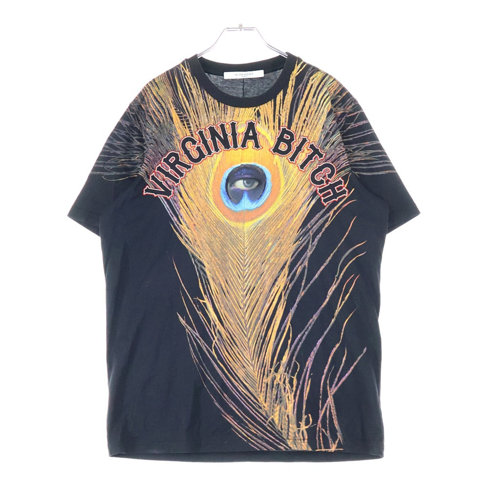GIVENCHY(ジバンシィ) VIRGINIA BITCH フェザー柄 半袖Tシャツ カットソー ブラック
