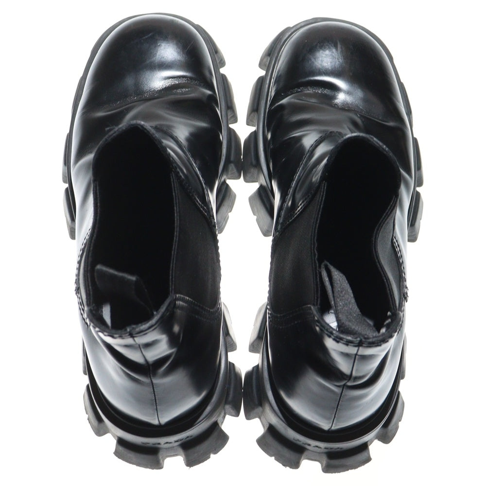 PRADA(プラダ) モノリス ブラッシュドレザー チェルシー サイドゴアブーツ ブラック 2TE174