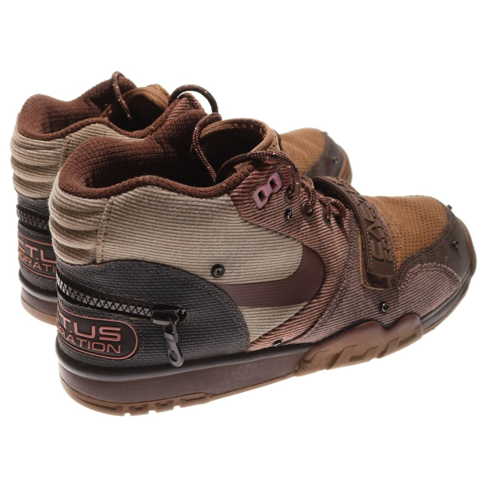 NIKE(ナイキ) ×TRAVIS SCOTT AIR TRAINER 1 SP ARCHAEO BROWN AND RUST PINK DR7515-200 トラヴィススコット エアトレーナー1 SP ミッドカットスニーカー US8.5/26.5cm