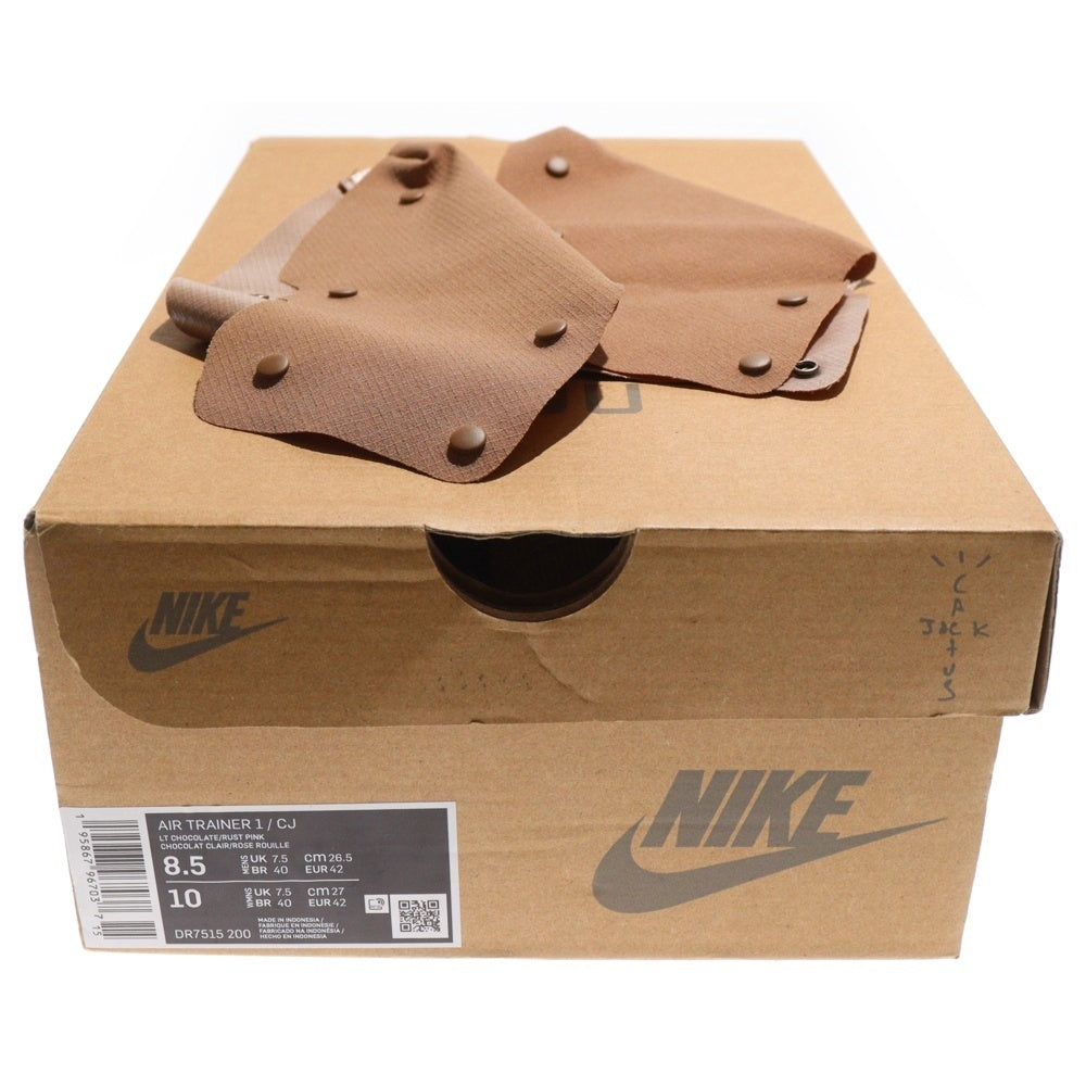 NIKE(ナイキ) ×TRAVIS SCOTT AIR TRAINER 1 SP ARCHAEO BROWN AND RUST PINK DR7515-200 トラヴィススコット エアトレーナー1 SP ミッドカットスニーカー US8.5/26.5cm