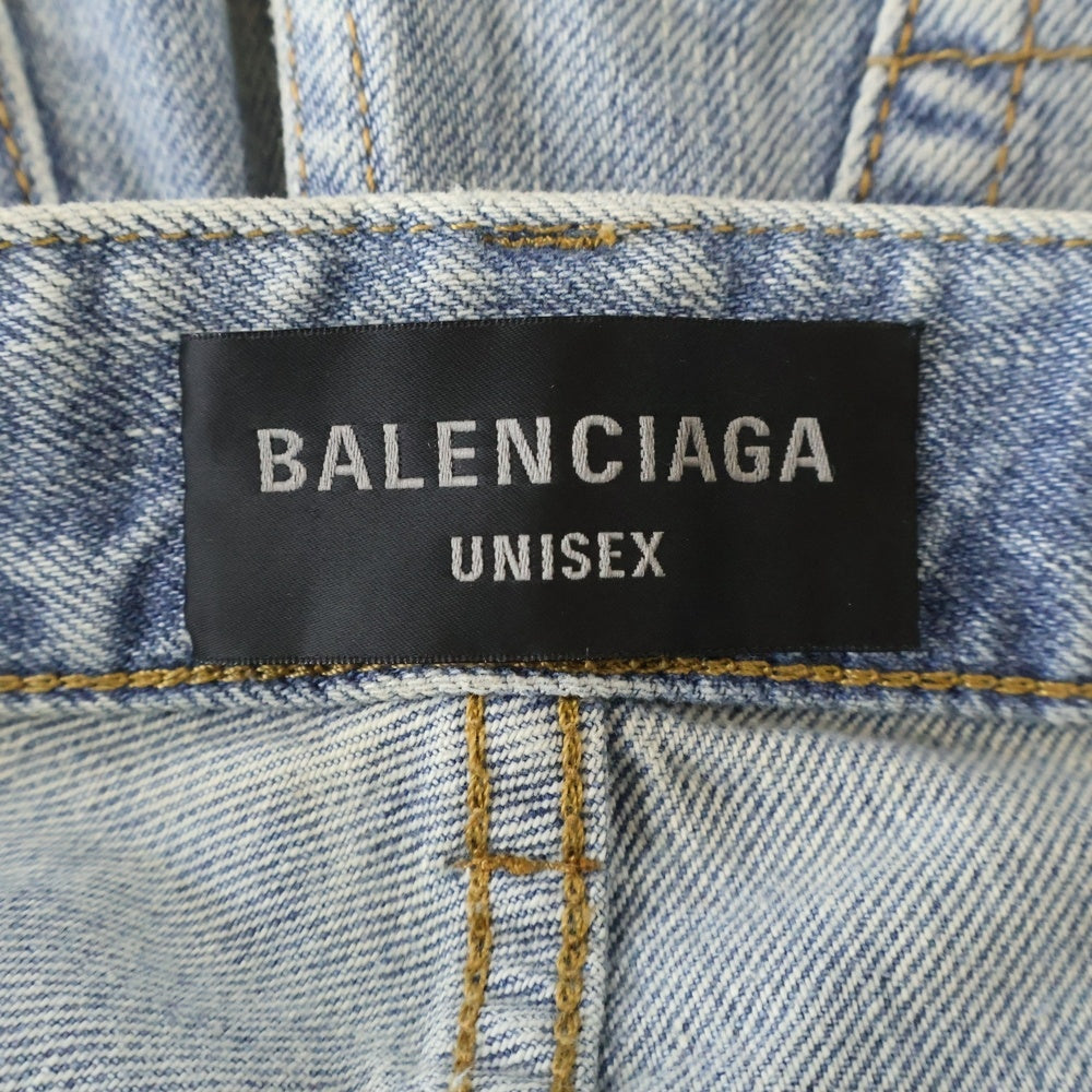 BALENCIAGA(バレンシアガ) デストロイ加工 バギーデニムパンツ ワイドパンツ インディゴ 745213 TRW55