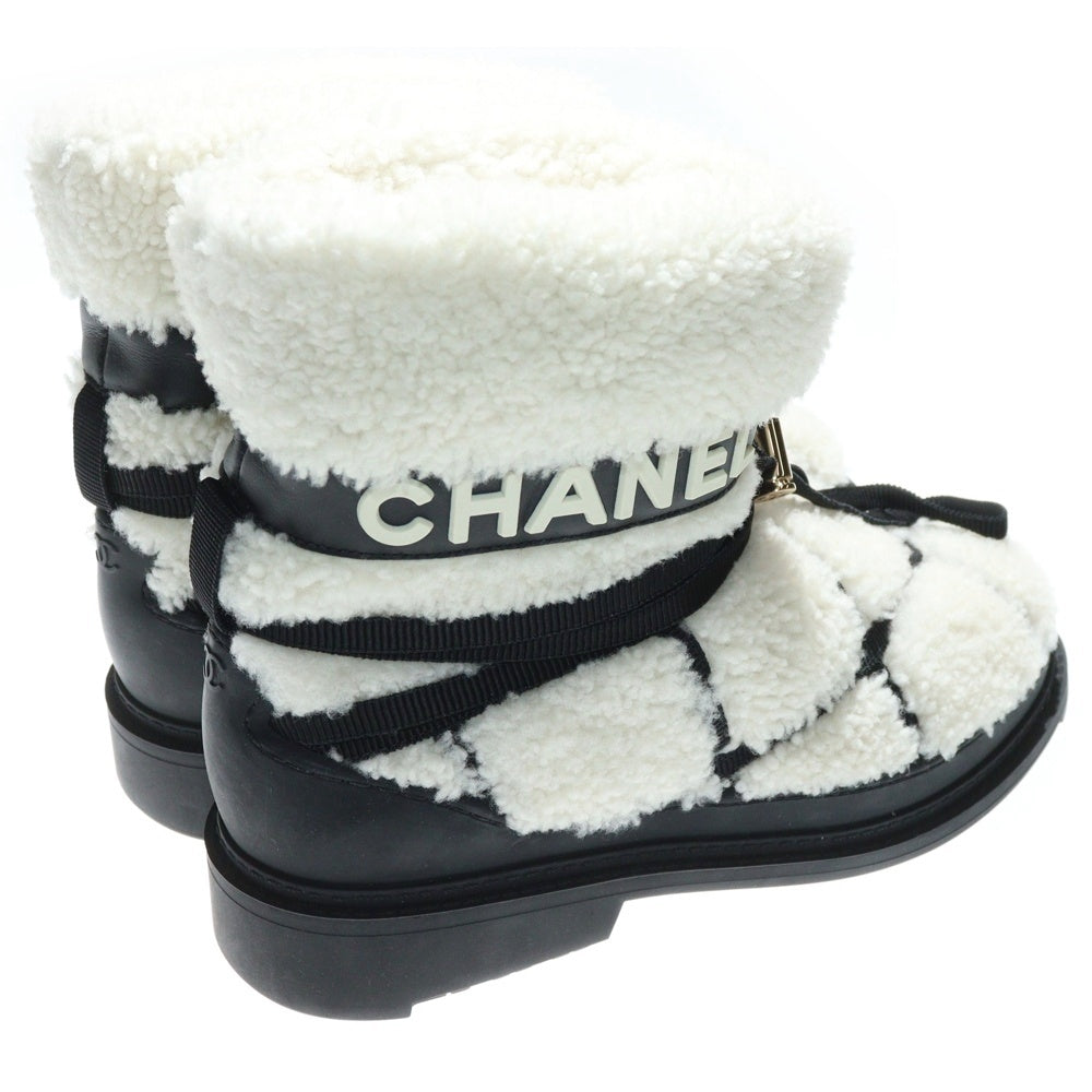 CHANEL(シャネル) Shearling Mutton COCO Mark Boa Snow G35342 シアリング ムートン ココマーク ボア スノー ハイカットブーツ シューズ ホワイト
