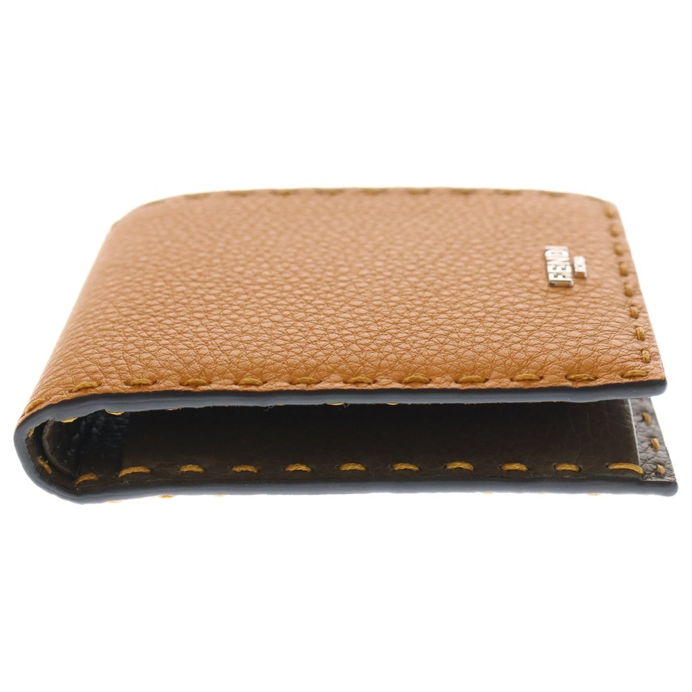 FENDI(フェンディ) セレリア カーフレザー コインケース付き 2つ折り財布 ブラウン