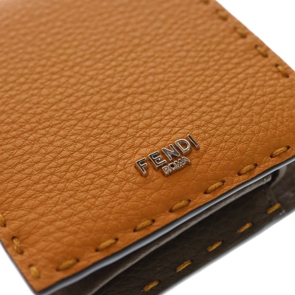 FENDI(フェンディ) セレリア カーフレザー コインケース付き 2つ折り財布 ブラウン