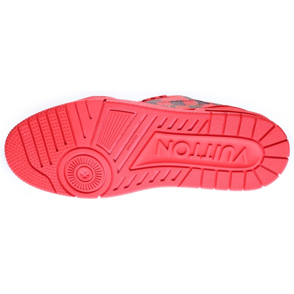 LOUIS VUITTON(ルイヴィトン) LVトレイナー ダミエ スニーカー シューズ ブラック/レッド 8 1/2 FD1203 1ACN44