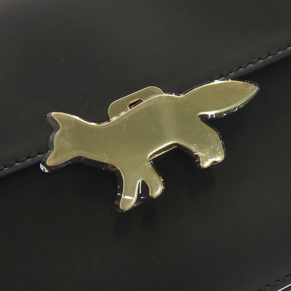 MAISON KITSUNE(メゾンキツネ) EDIE イーディ レザーショルダーバッグ ブラック