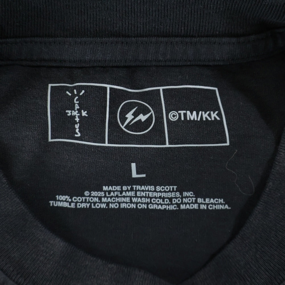 Cactus Jack(カクタスジャック) ×Fragment ×TM/KK フラグメント POP UP 限定 トリプルネーム プリント 半袖 Tシャツ ブラック