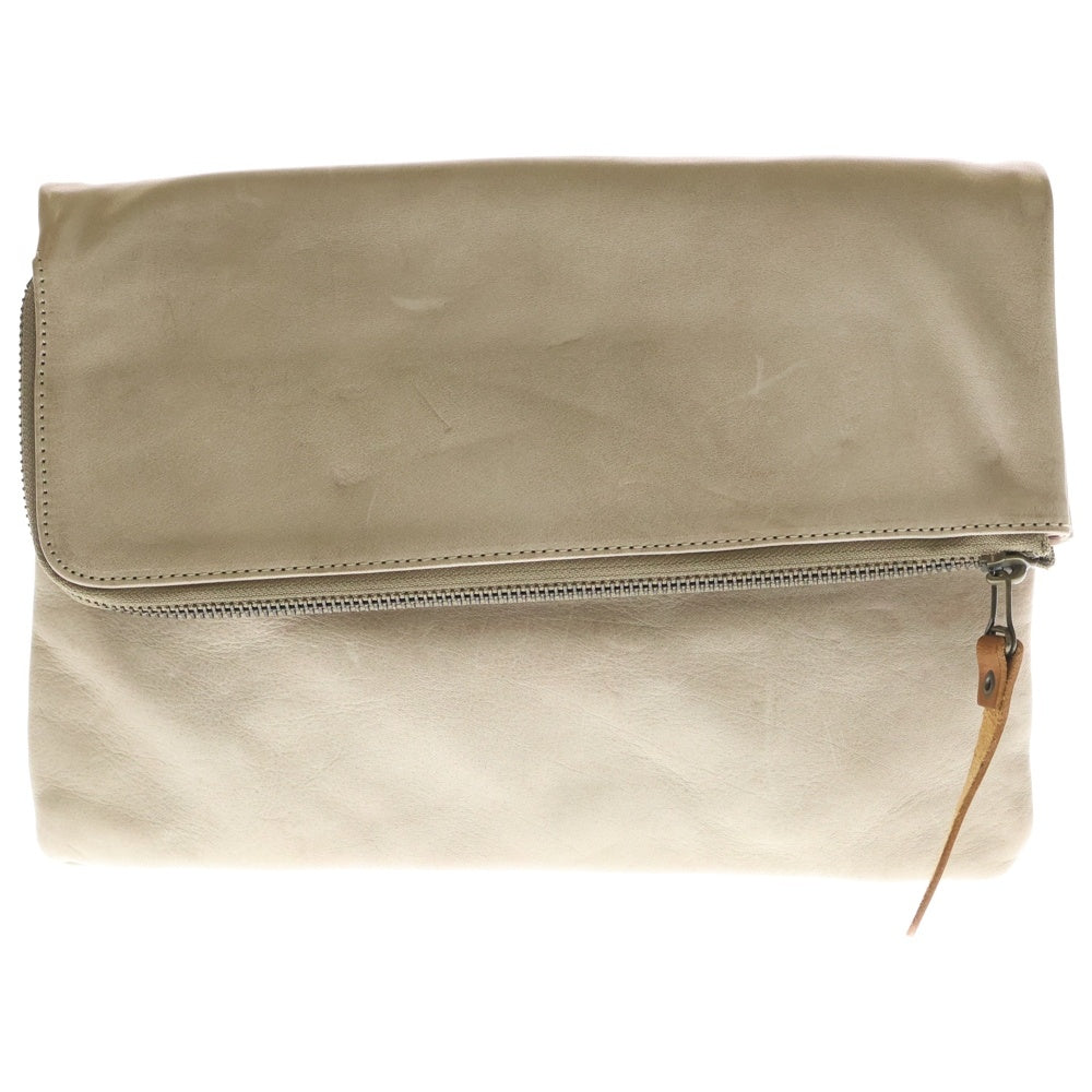BUTTERO(ブッテロ) Leather Clutch Bag レザークラッチバッグ セカンドバッグ ベージュ