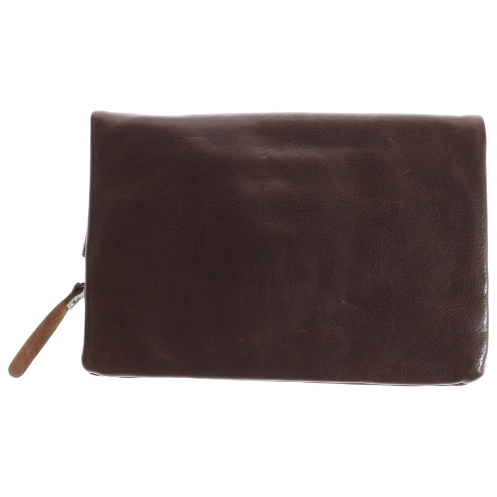 BUTTERO(ブッテロ) Leather Clutch Bag レザークラッチバッグ セカンドバッグ ブラウン