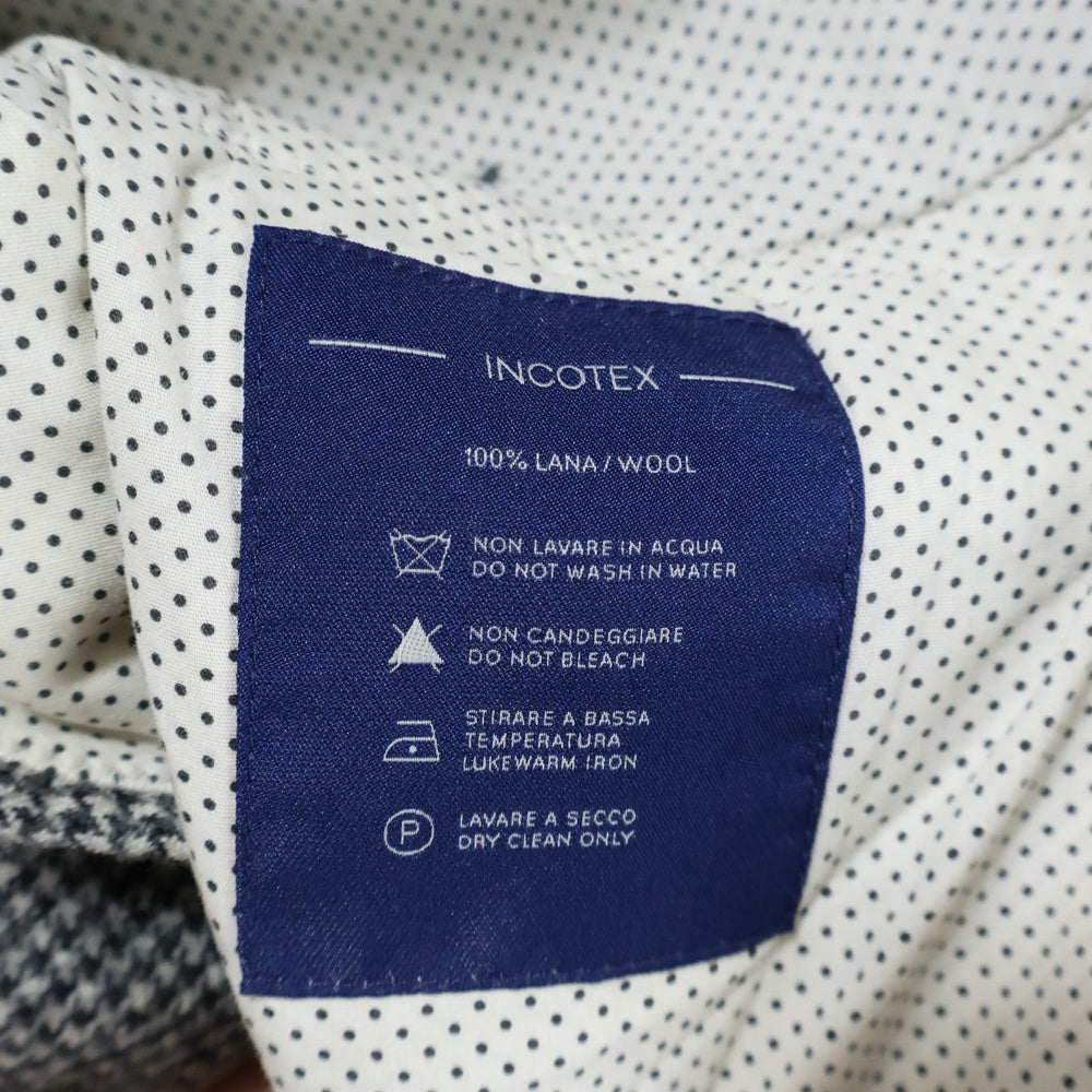 INCOTEX(インコテックス) Slim Fit Slacks スリムフィットスラックス 千鳥格子ウールスラックスパンツ グレー