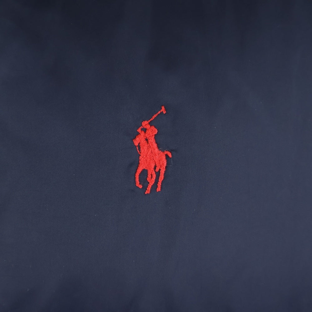 POLO RALPH LAUREN(ポロラルフローレン) フロントロゴ刺繍 フェザーダウンベスト ジップアップ ナイロンジャケット ネイビー