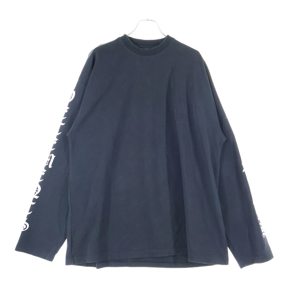 VETEMENTS(ヴェトモン) 20AW Gothic Font Longsleeve Tee UAH21TR526 ゴシックフォントロングスリーブ長袖Tシャツ 長袖カットソー ブラック