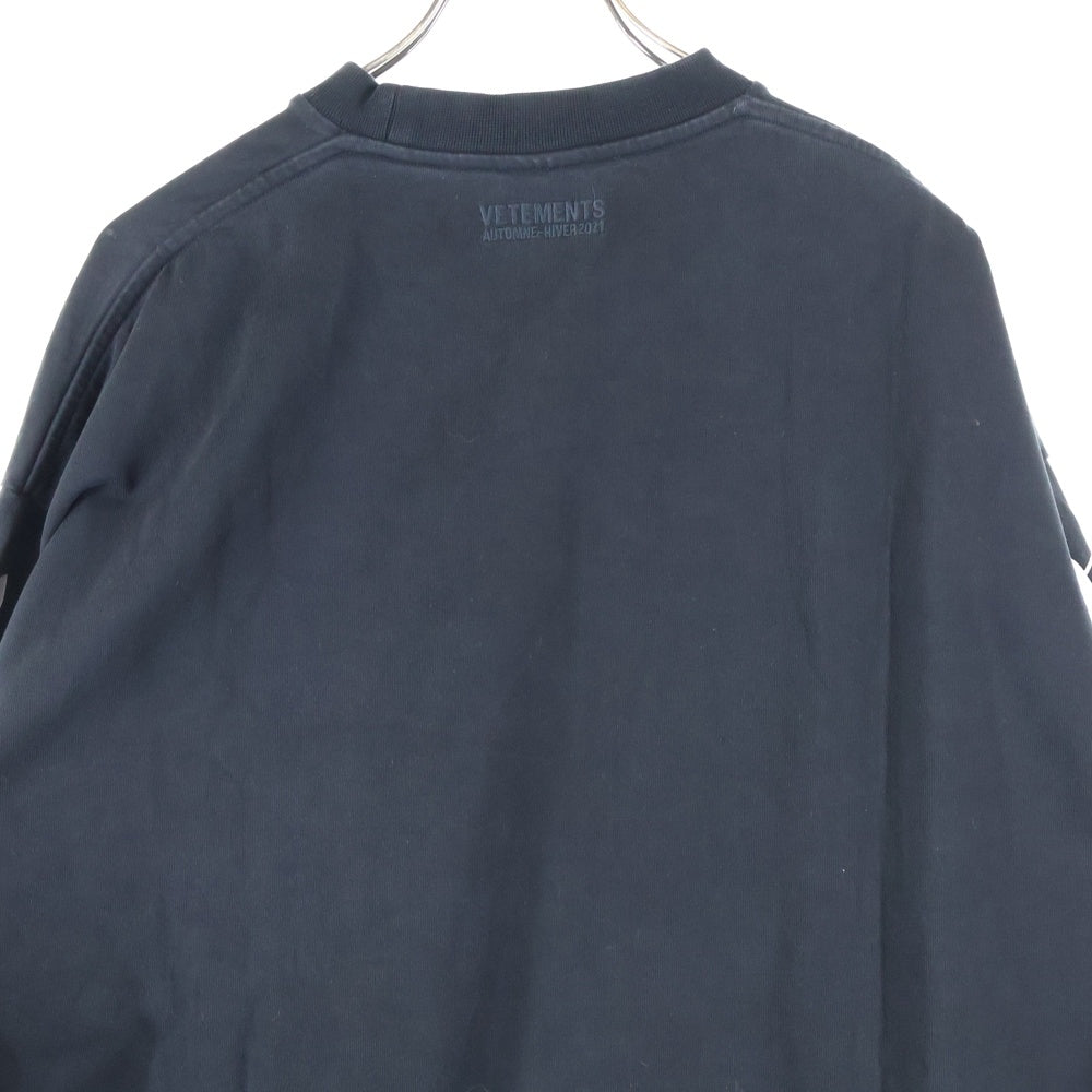 VETEMENTS(ヴェトモン) 20AW Gothic Font Longsleeve Tee UAH21TR526 ゴシックフォントロングスリーブ長袖Tシャツ 長袖カットソー ブラック