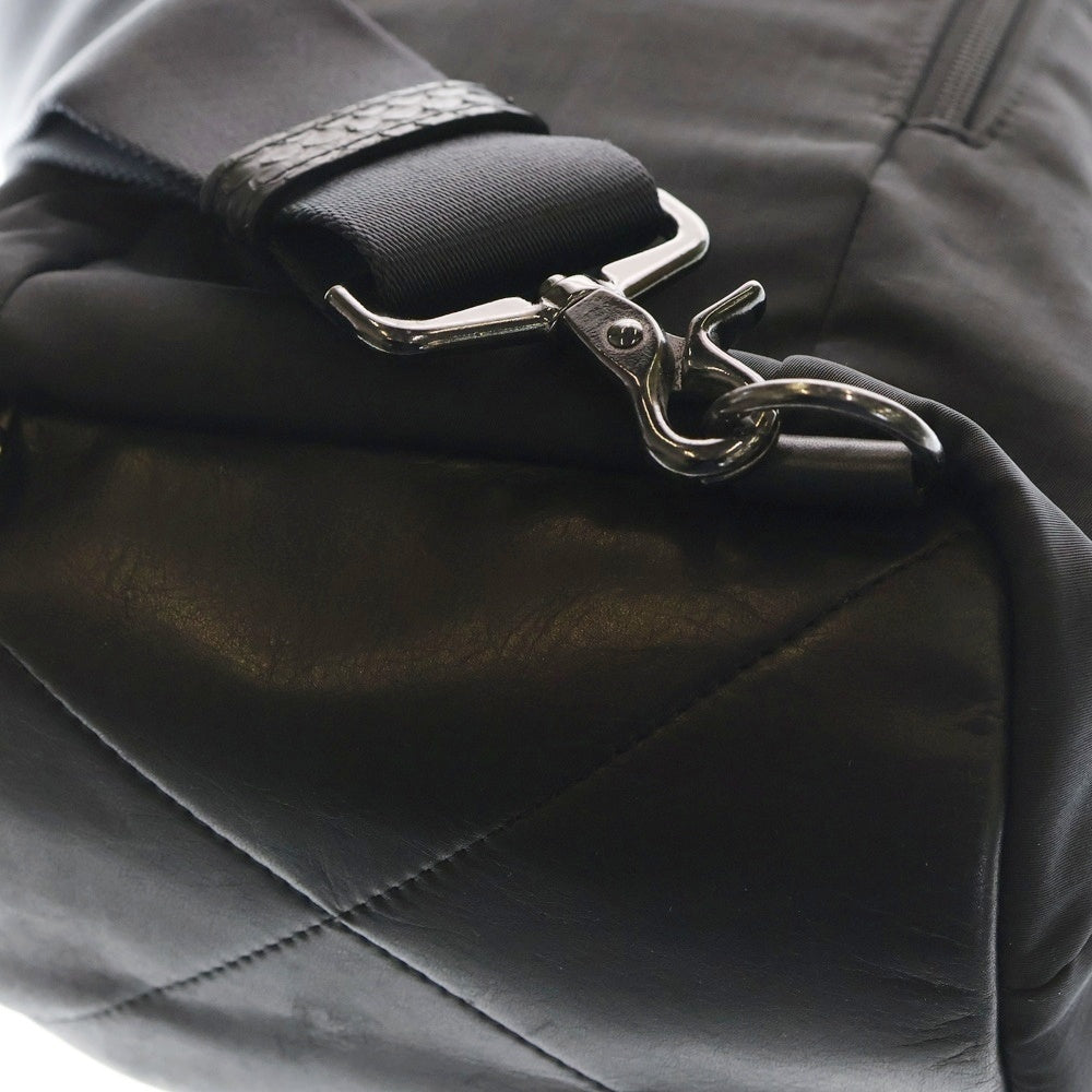 KATSUYUKI KODAMA(カツユキコダマ) Paradiddle Python Leather Nylon Shoulder Bag パラディドル パイソンレザーナイロンショルダーバッグ レザー切替ナイロンショルダーバッグ ブラック レディース