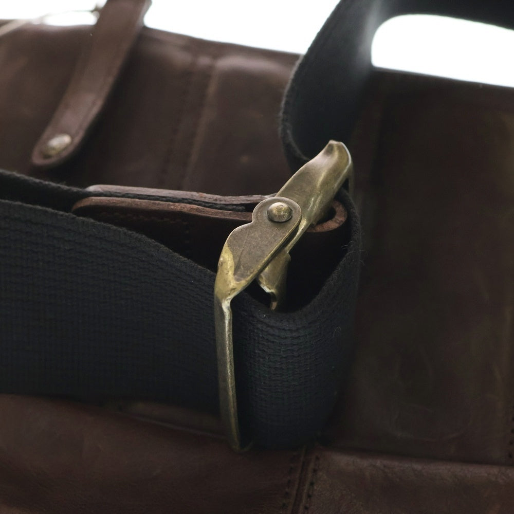 BUTTERO(ブッテロ) Washed Leather Shoulder Bag ウォッシュドレザーショルダーバッグ ウォッシュド加工レザーボディバッグ ブラウン