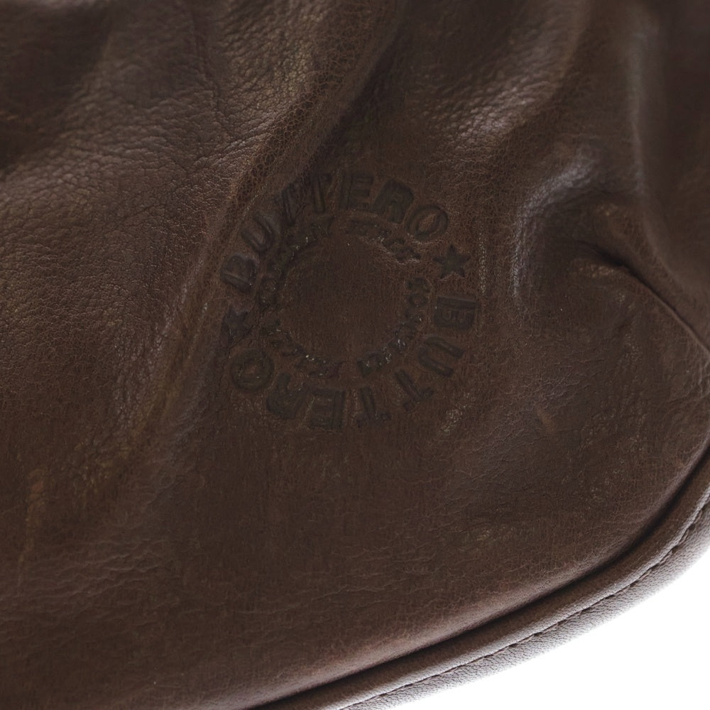 BUTTERO(ブッテロ) Washed Leather Shoulder Bag ウォッシュドレザーショルダーバッグ ウォッシュド加工レザーボディバッグ ブラウン