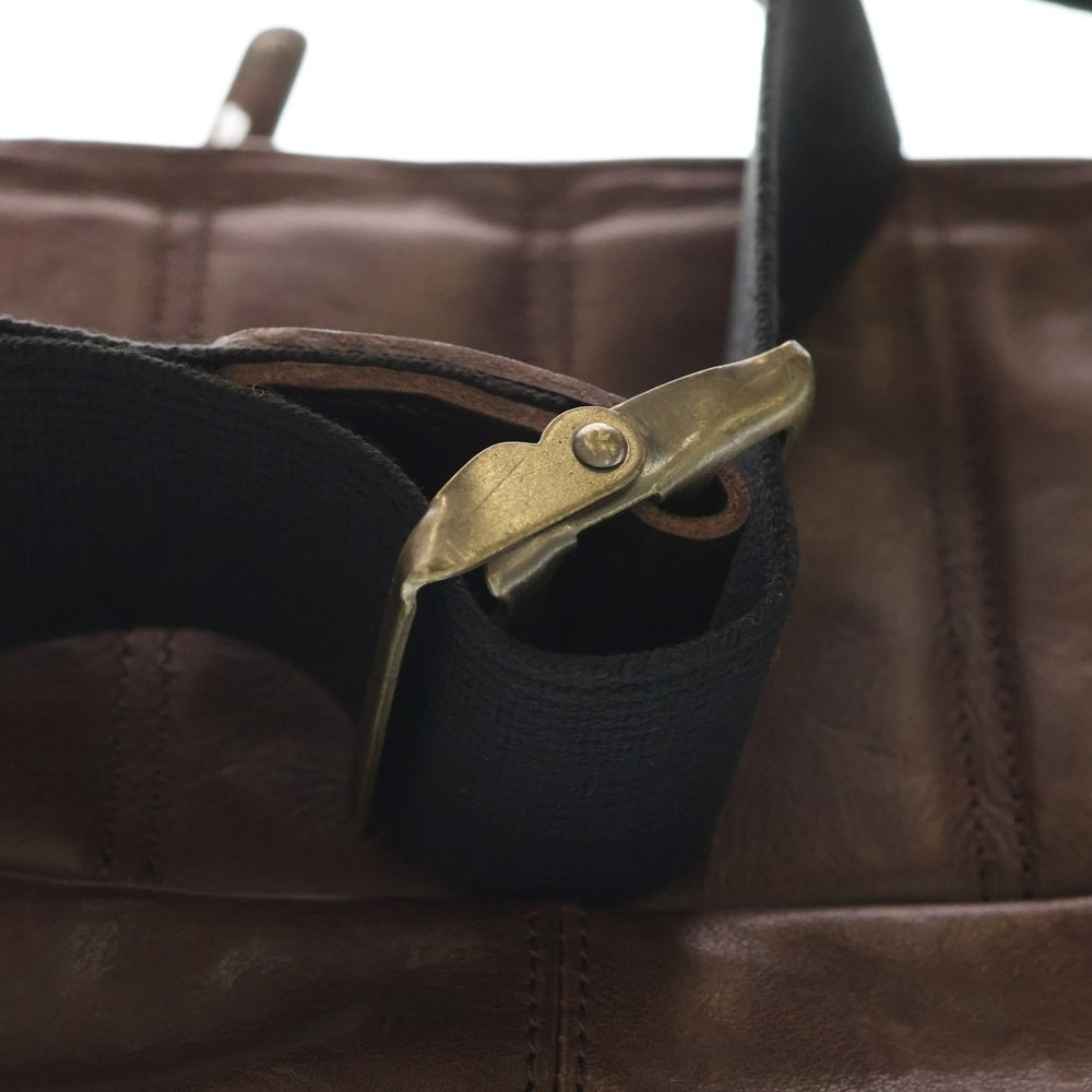 BUTTERO(ブッテロ) Washed Leather Shoulder Bag ウォッシュドレザーショルダーバッグ ウォッシュド加工レザーボディバッグ ブラウン