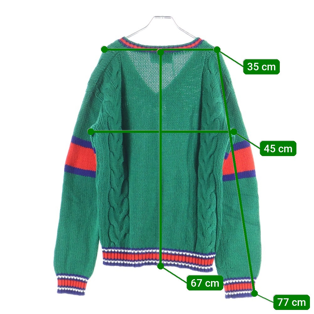 GUCCI(グッチ) 20SS Wool V Neck Cable Knit Sweater ウールVネック