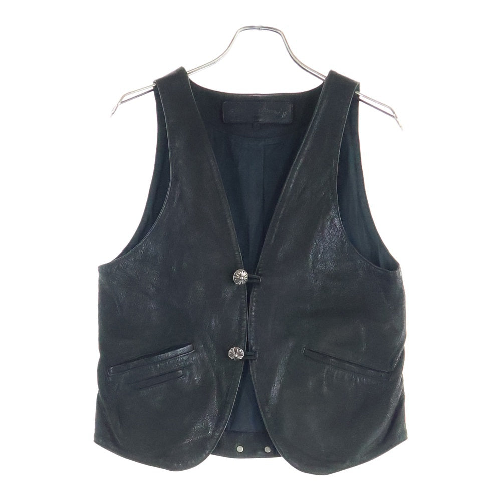 CHROME HEARTS(クロムハーツ) 2BTN CLASSIC VEST 2ボタン クラシック レザーベスト ブラック