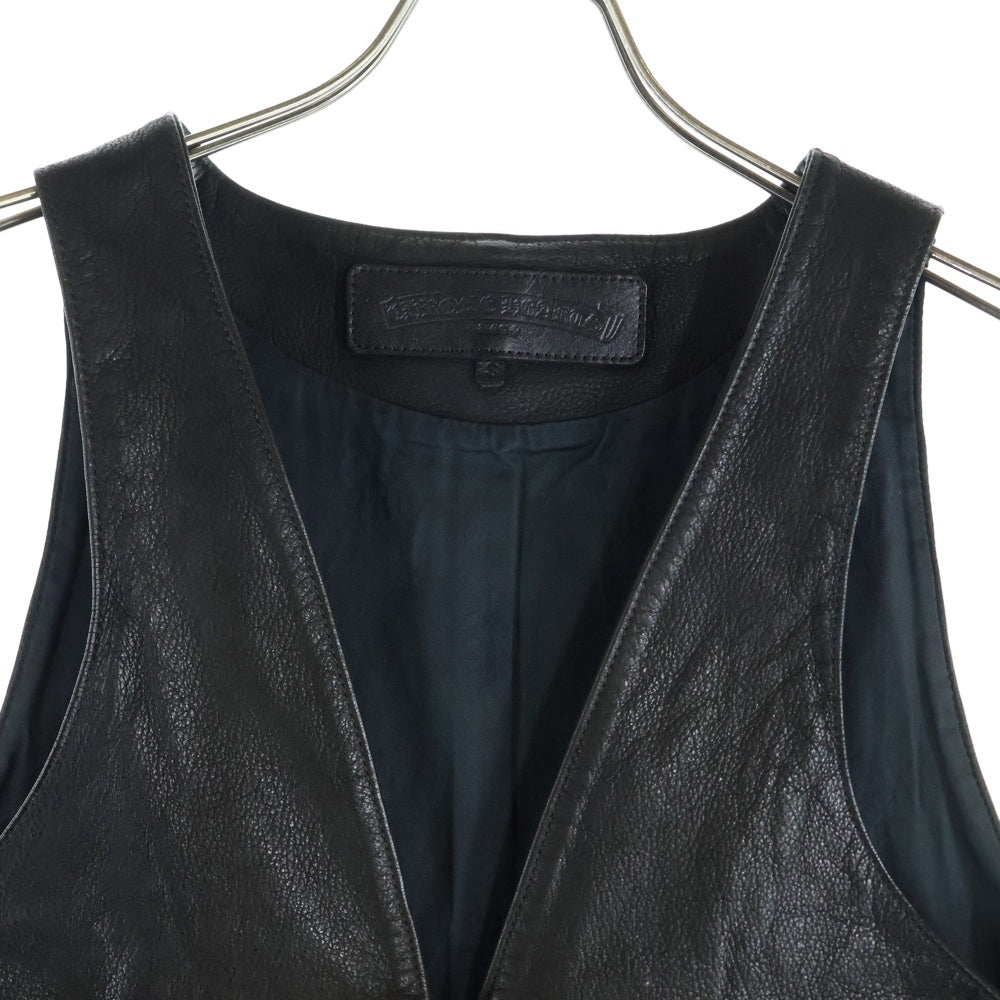 CHROME HEARTS(クロムハーツ) 2BTN CLASSIC VEST 2ボタン クラシック レザーベスト ブラック