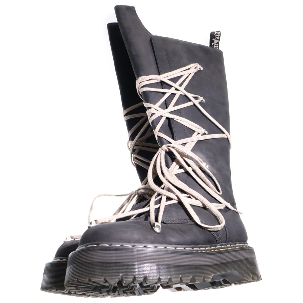 Rick Owens(リックオウエンス) 25AW ×Dr.Martens 1B60 Quad Sole Pentalace Boot ドクターマーチン クアッド ソール ペンタ レース ロングブーツ ブラック 41820001