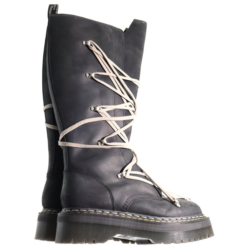 Rick Owens(リックオウエンス) 25AW ×Dr.Martens 1B60 Quad Sole Pentalace Boot ドクターマーチン クアッド ソール ペンタ レース ロングブーツ ブラック 41820001