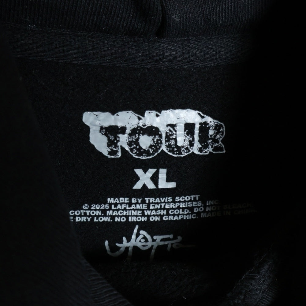 NO BRAND(ノーブランド) TRAVIS SCOTT Circus Maximus 2025 プリントスウェットパーカー ブラック