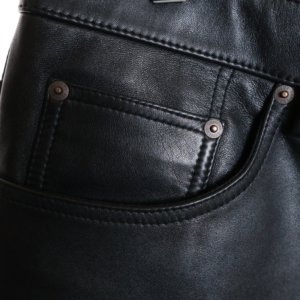 SUPREME(シュプリーム) 24SS Baggy Leather Short バギーレザーショーツ ブラック