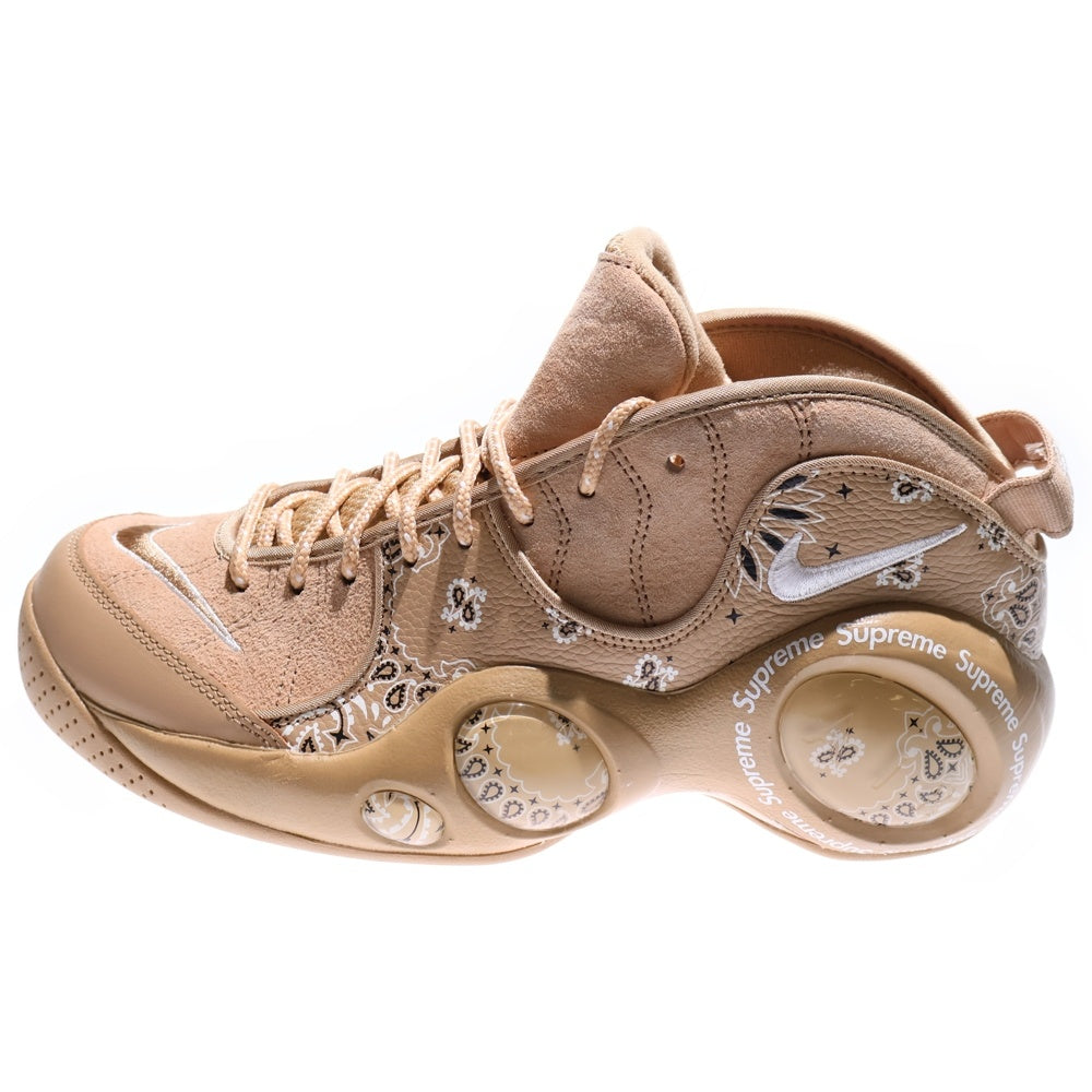 NIKE(ナイキ) 22SS ×Supreme Air Zoom Flight 95 SP Hemp White シュプリーム エアズームフライト95 ペイズリー総柄レースアップミッドカットスニーカー DJ8604-200