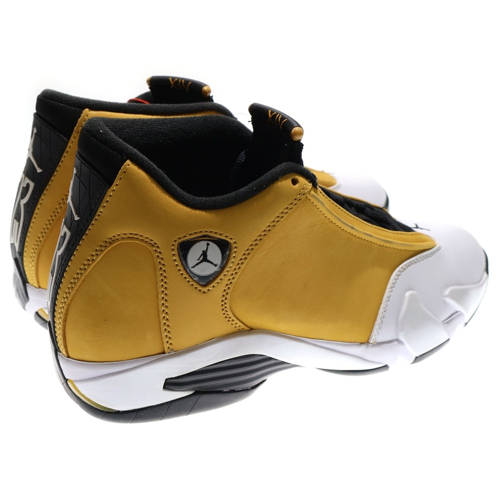 NIKE(ナイキ) Air Jordan 14 Light Ginger エアージョーダン14 ライトジンジャー レースアップミッドカットスニーカー US9/27cm 487471-701 イエロー/ホワイト