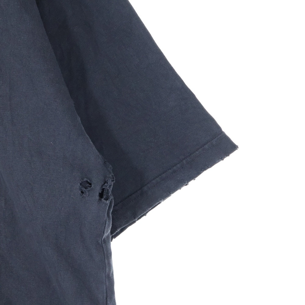 BALENCIAGA(バレンシアガ) 24AW PARIS LIBERTY ヴィンテージ加工自由の女神プリント半袖Tシャツ ブラック 764235 TQVR9