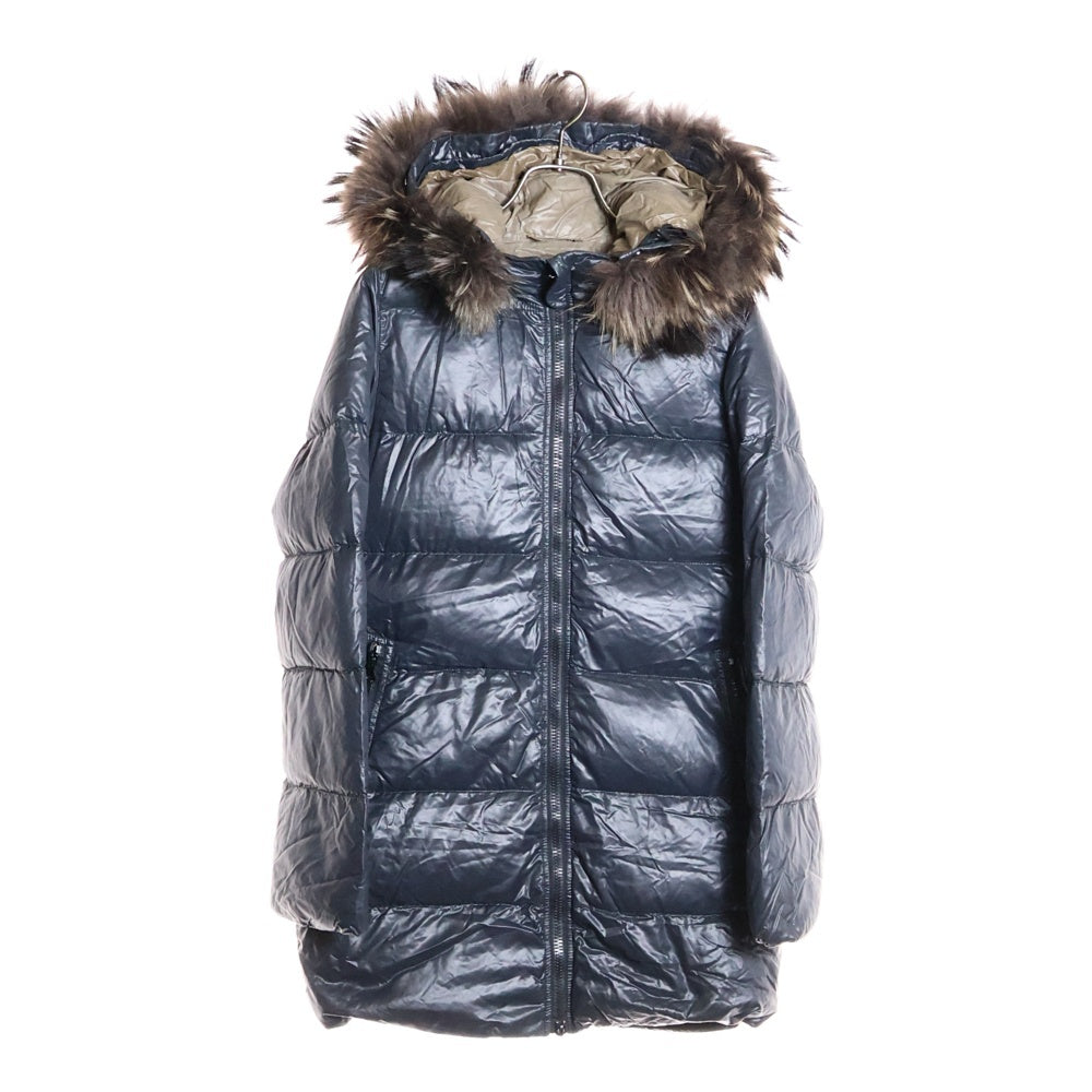 デュベティカ KAPPA ラクーンファー　ダウンジャケット　コート　ネイビー L DUVETICA(デュベティカ) KAPPA カッパ ラグーンファーダウンコート